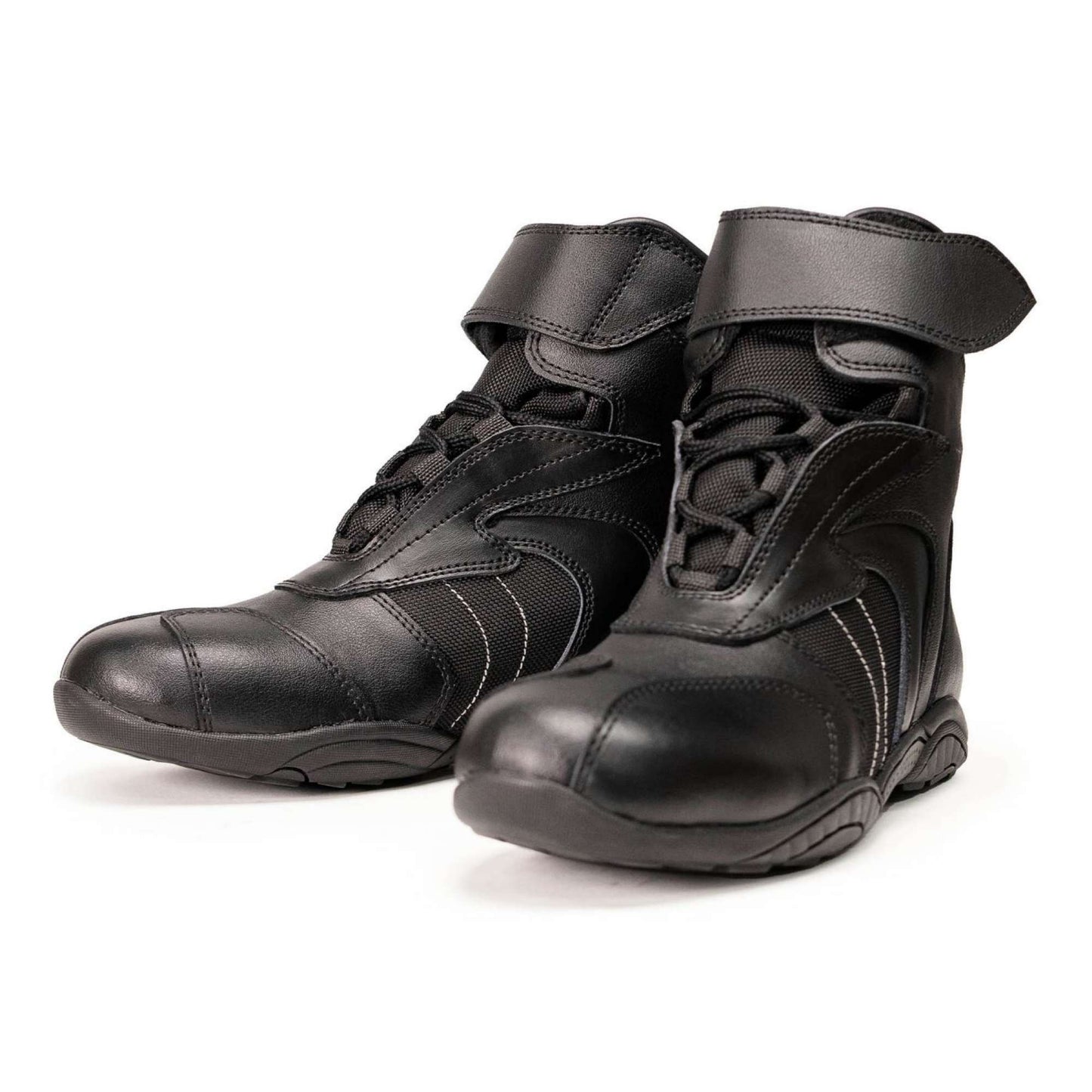 MMCC Men’s Ridge Racer Sport Boots – Black Leather & 600D, Lightweight w/ Reflective Material-MBM9180
