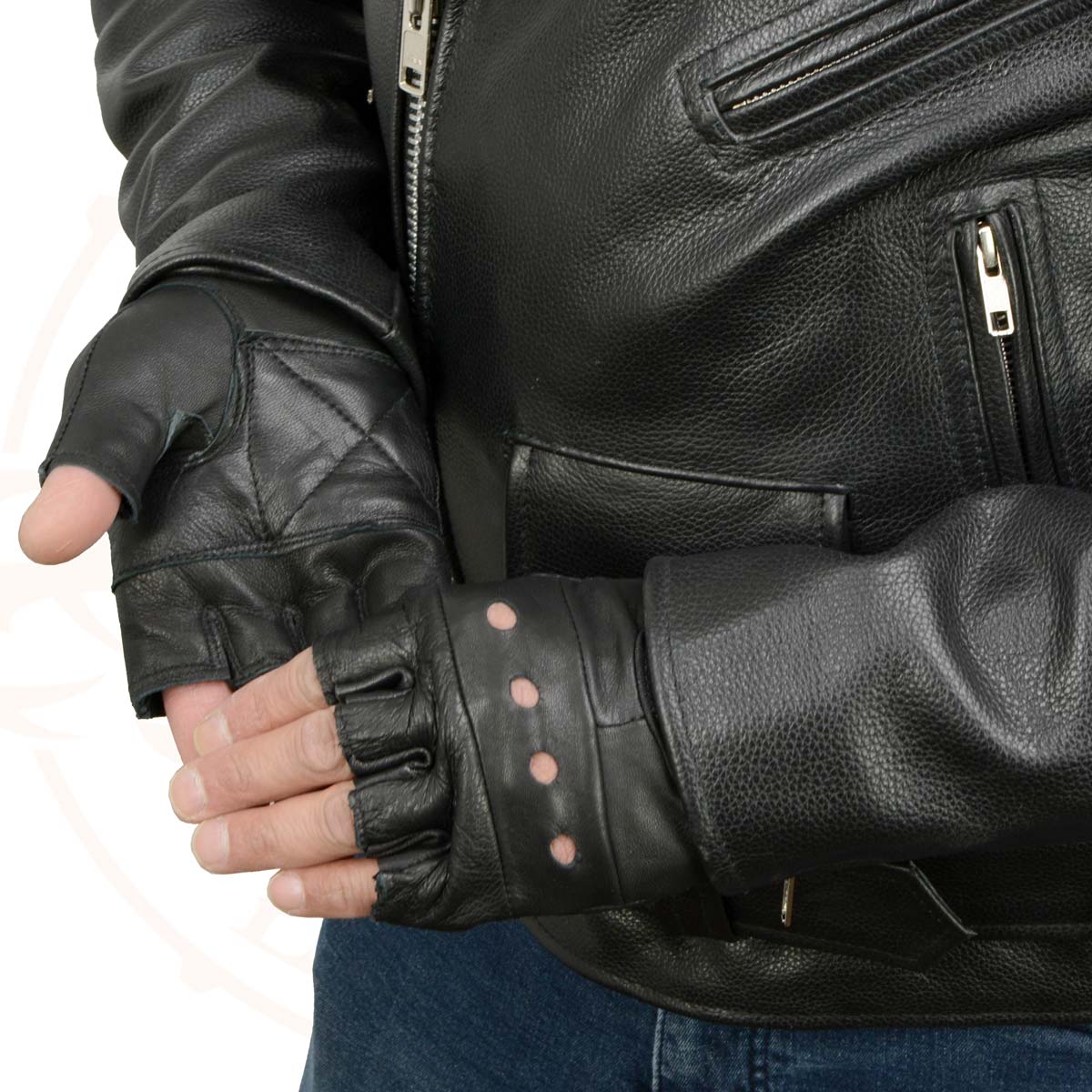 Milwaukee Men's Perforated Leather Gloves - Gel Palm, Rubberized Knuckle
