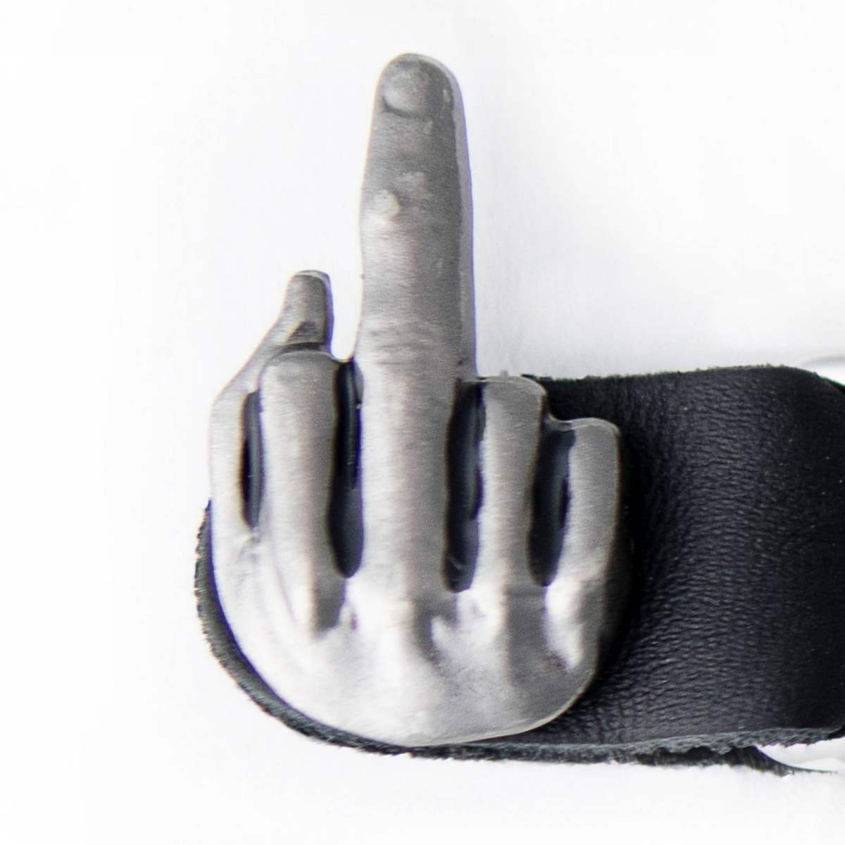 Milwaukee Leather 1-PC Vest Extender Middle Finger, Double Chrome Chains - 4-Inch - MLA1033-SINGLE