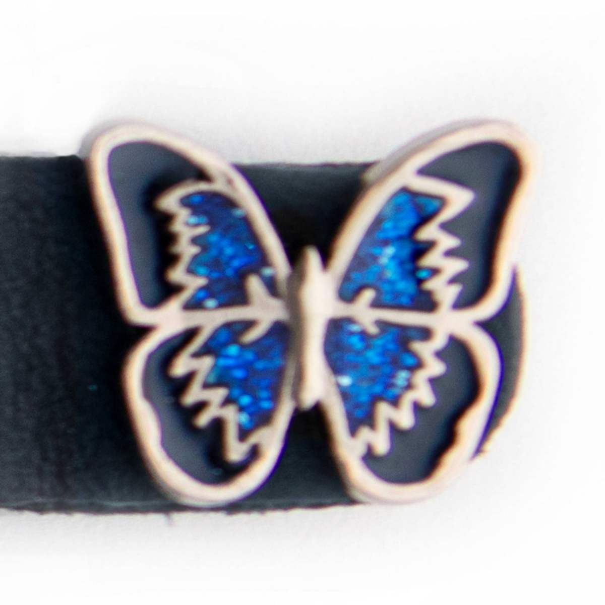 Milwaukee Leather 1-PC Vest Extender Blue Butterfly, Double Chrome Chains - 4-Inch - MLA1039-SINGLE