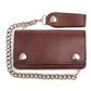Milwaukee Leather MLW7884 Men's 6 Inch Antique Brown Leather Bi-Fold Biker Wallet w/ Anti-Theft Stainless Steel Chain