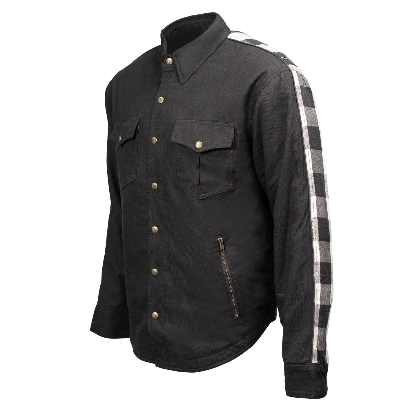 Milwaukee Leather Men’s Splitline Tundra 2-Tone CE Armored Protective Flannel - Kevlar® Reinforced - MPM1673