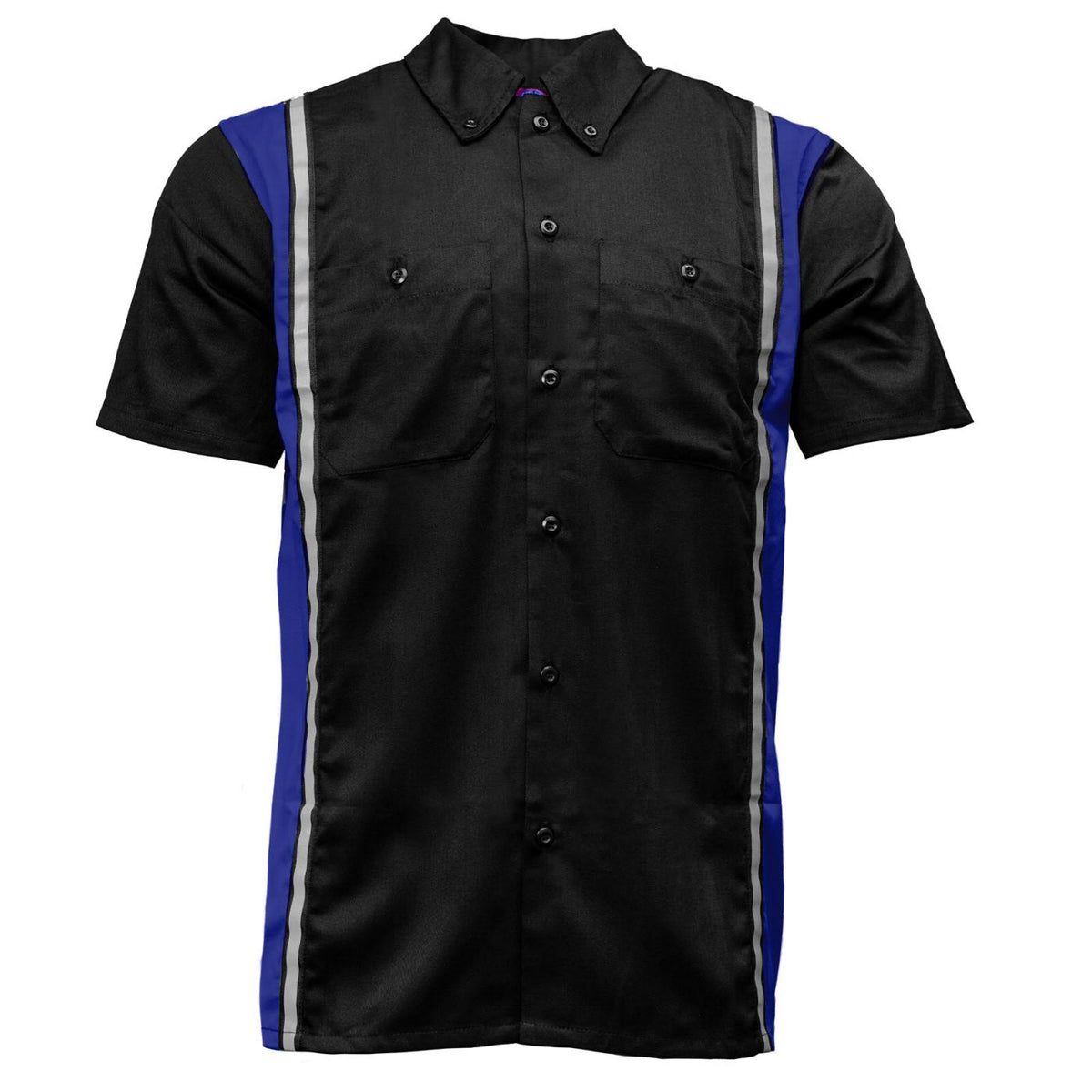 MMCC Men's Driftline Blue Poly-Blend Mechanic Shirt - MDM11609