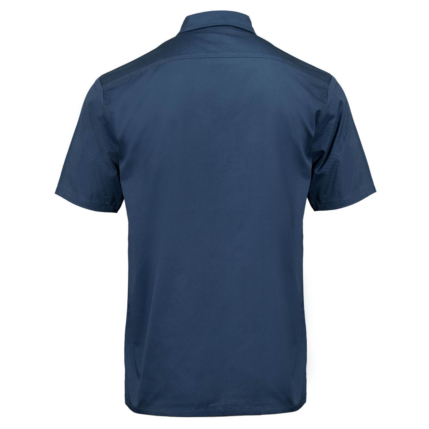 MMCC Men’s'Pinstripe' Blue Short Sleeve Mechanic Work Shirt - w/ Single Pocket - MDM11620