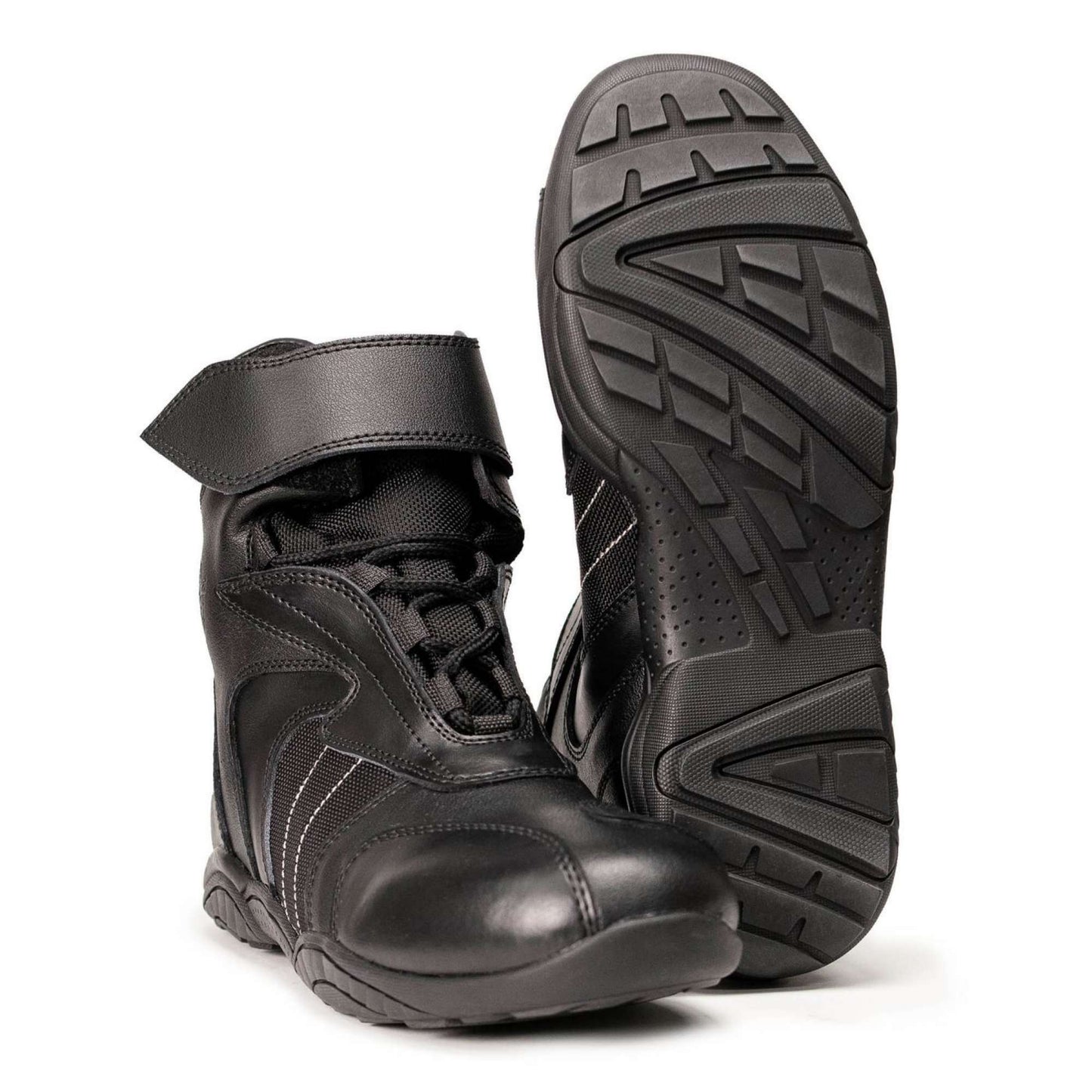 MMCC Men’s Ridge Racer Sport Boots – Black Leather & 600D, Lightweight w/ Reflective Material-MBM9180