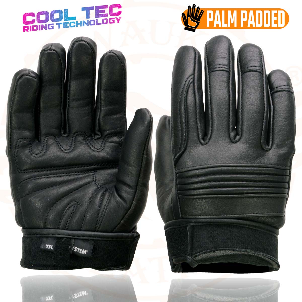 Milwaukee Leather MG7736 Women's Black Leather Gel Palm Motorcycle Gloves w/ Flex Knuckles and Cool-Tec Treatement