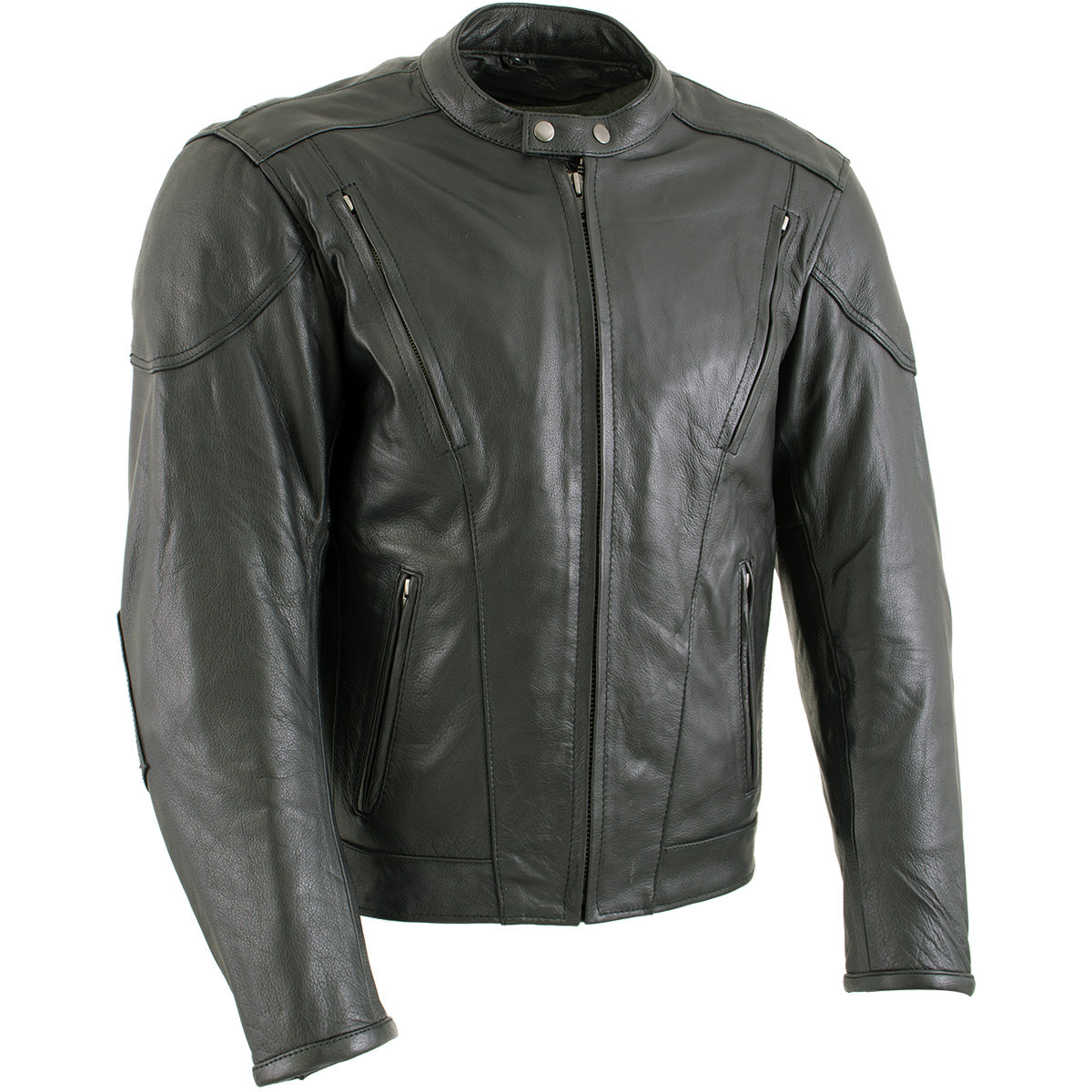 Milwaukee Leather LKM7009 Men's Flying Mayhem Skull Premium Black Leather Motorcycle Riders Jacket w/ CE Armor Protection