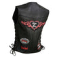 Event Leather | Genuine Leather Motorcycle Vest for Women w/ 9 Patches & 4 Pockets | Biker Vests w/ Conceal Carry ELL4900