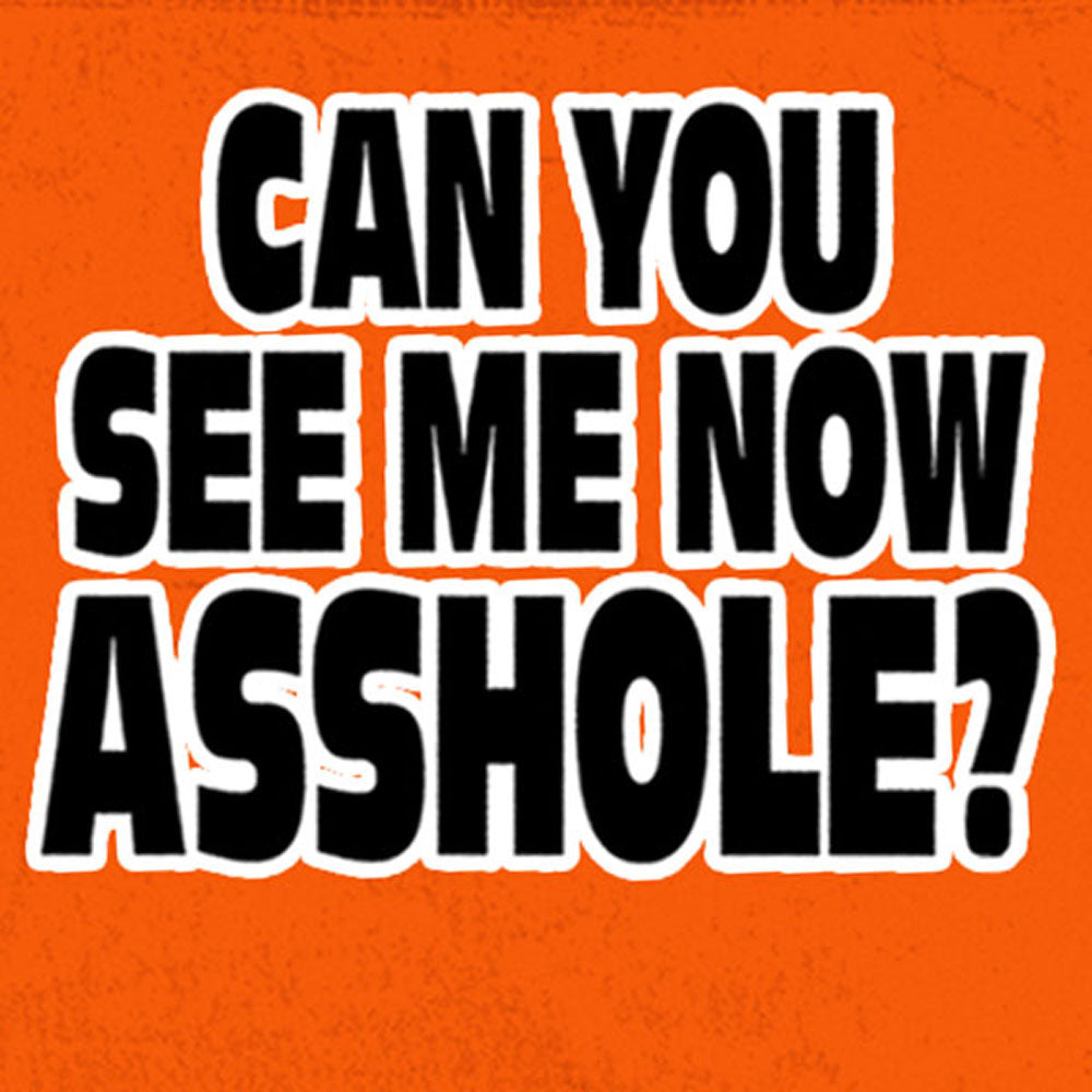 Hot Leathers GMD5090 Mens 'Can You See Me Now A****** Sleeveless Safety Orange Denim Shirt