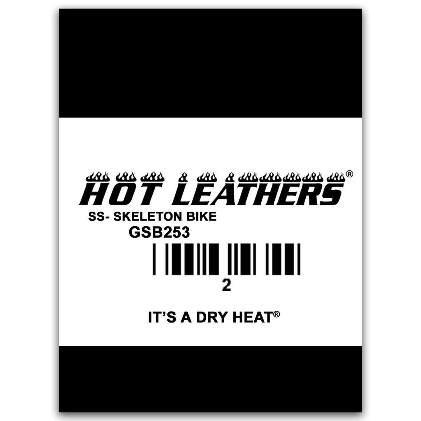 Hot Leathers GSB253 Men’s ‘Skeleton Cycle-It’s A Dry Heat’ ’ White Short Sleeve T-Shirt