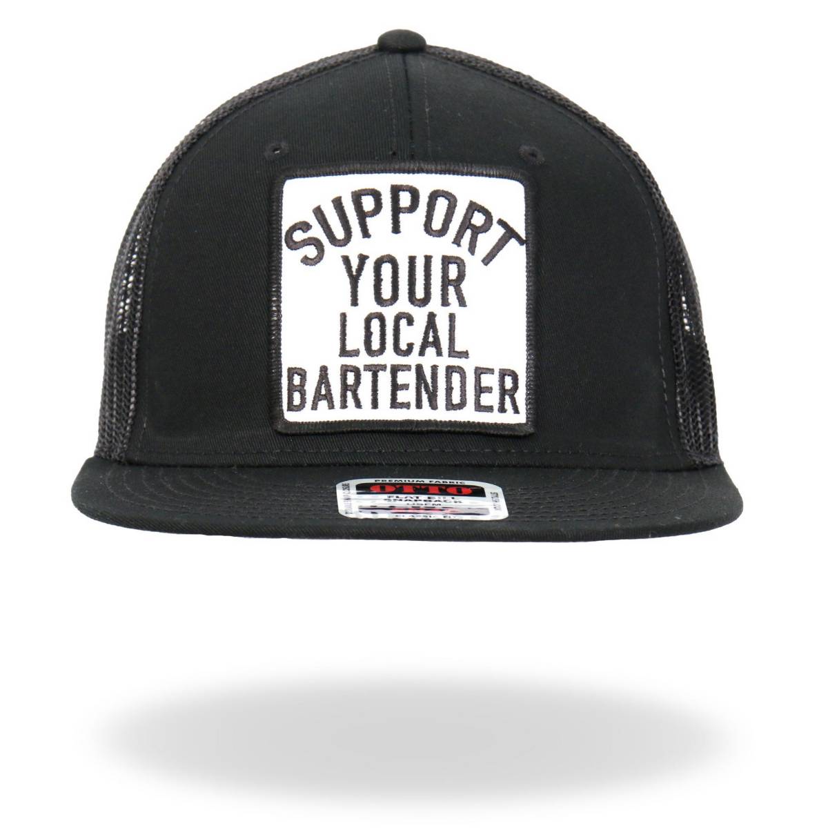 Hot Leathers Support Your Local Black Snap Back Trucker Hat GSH2048