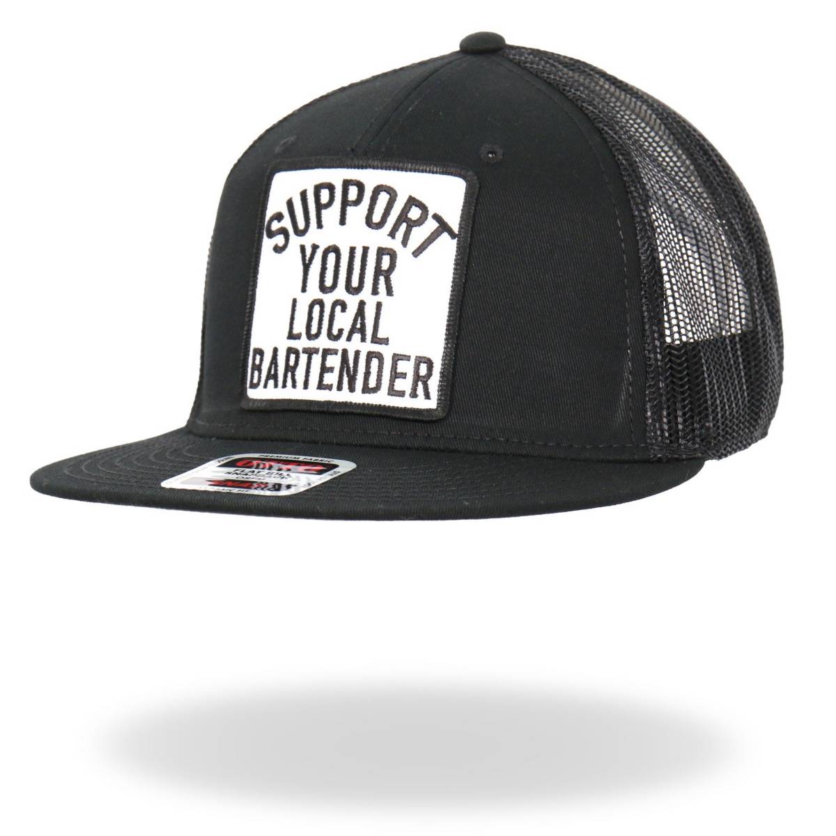 Hot Leathers Support Your Local Black Snap Back Trucker Hat GSH2048