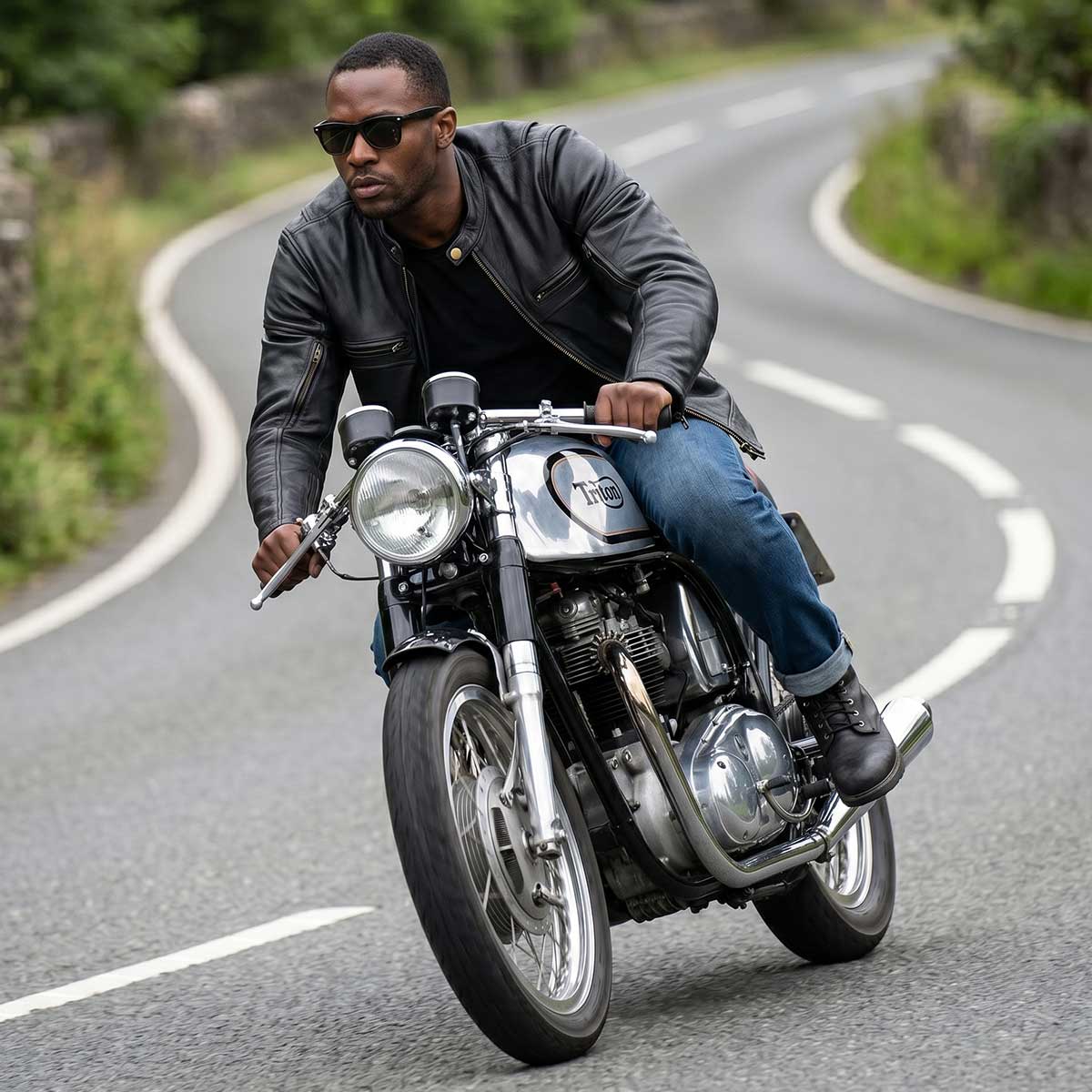 Milwaukee Leather Men's 'The Racer' Premium Black Leather Vented Racer Style Motorcycle Biker Jacket w/ CE Armor - LKM17015
