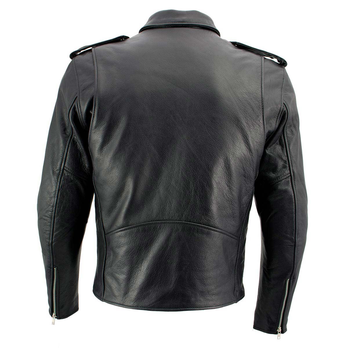 Milwaukee Leather Men's Classic Armored Black Leather Motorcycle Jacket w/ CE Armor - LKM17020