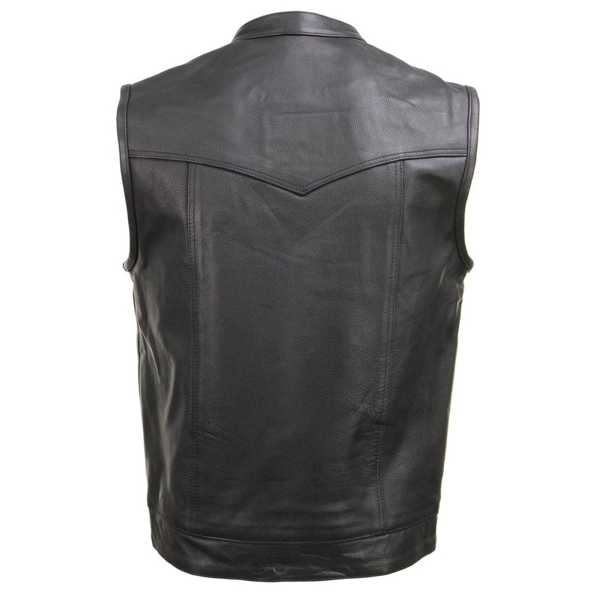 Milwaukee Leather Men's Quick Draw Black Cowhide Leather Motorcycle Vest - LKM3794