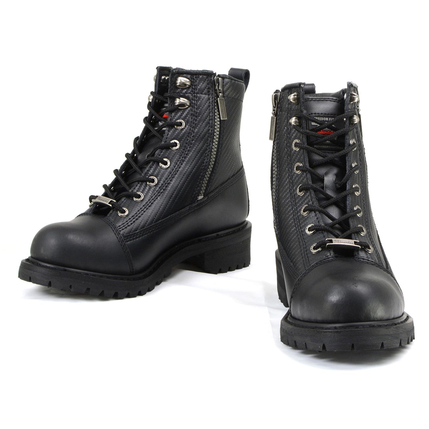 MMCC MB408 Men's Accelerator Black Leather Biker Boots - Riding Footwear