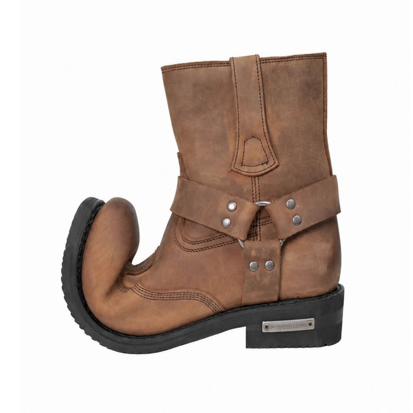 Milwaukee Leather Men's Copper Ridge Brown Suede Motorcycle Harness Boots - MBM9053