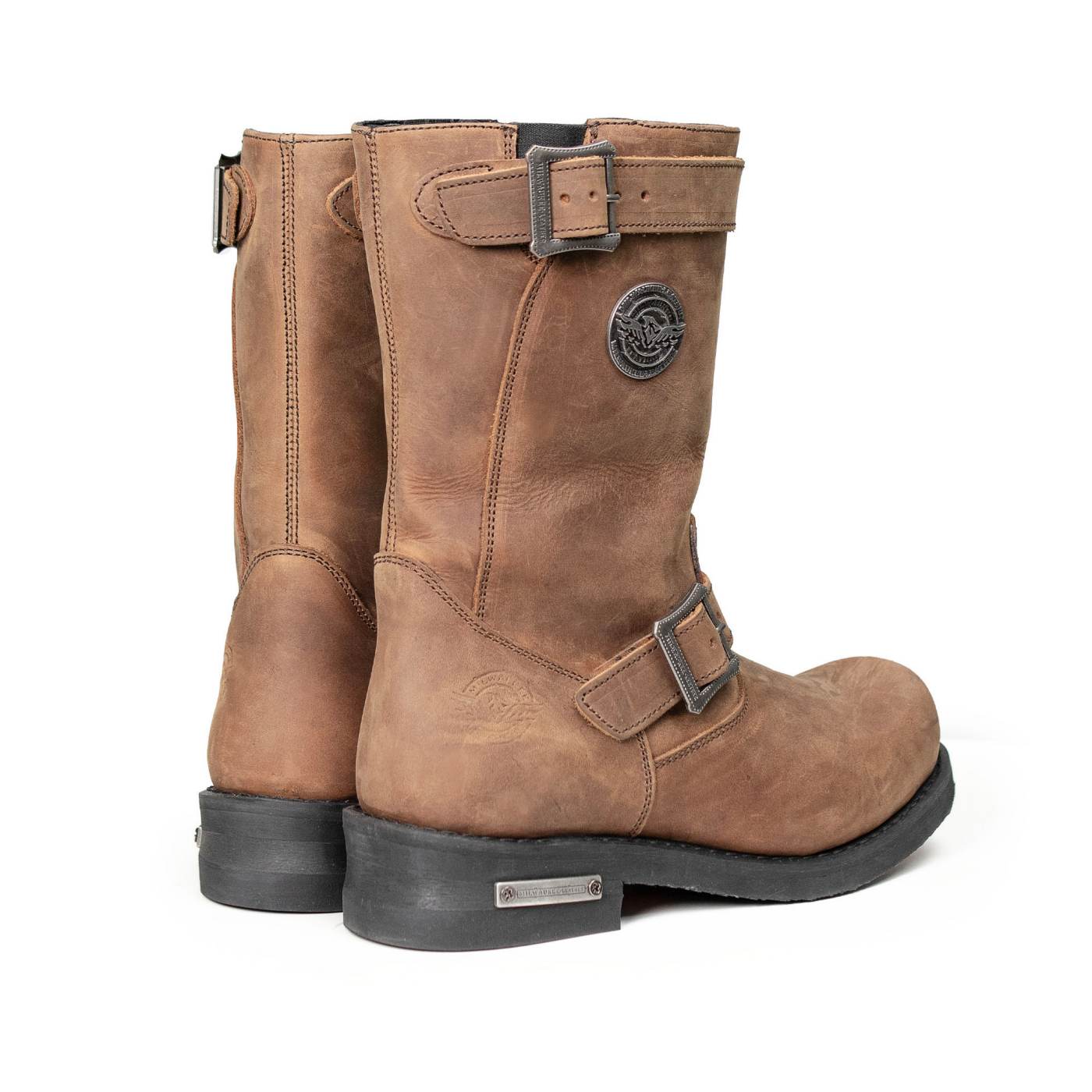 Milwaukee Leather Men's Copper Forge Brown Crazy Horse Leather Engineer Motorcycle Boots w/ Flex Toe - MBM9059