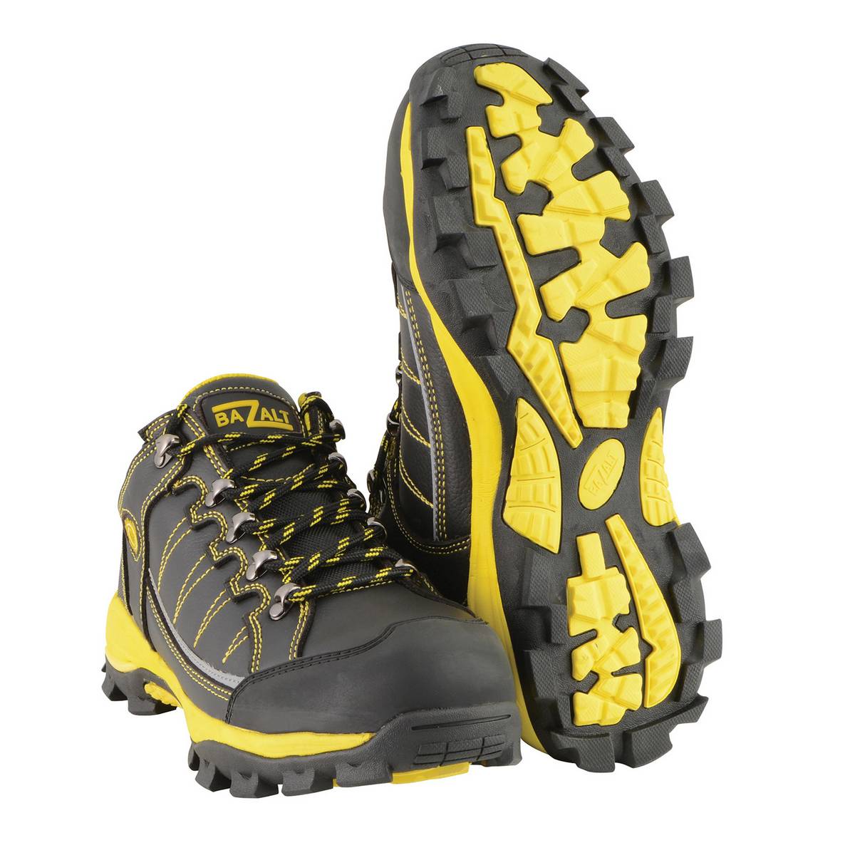 Bazalt MBM9121ST Men’s Black & Yellow Waterproof Frost-Proof Leather Work Shoes with Composite Toe