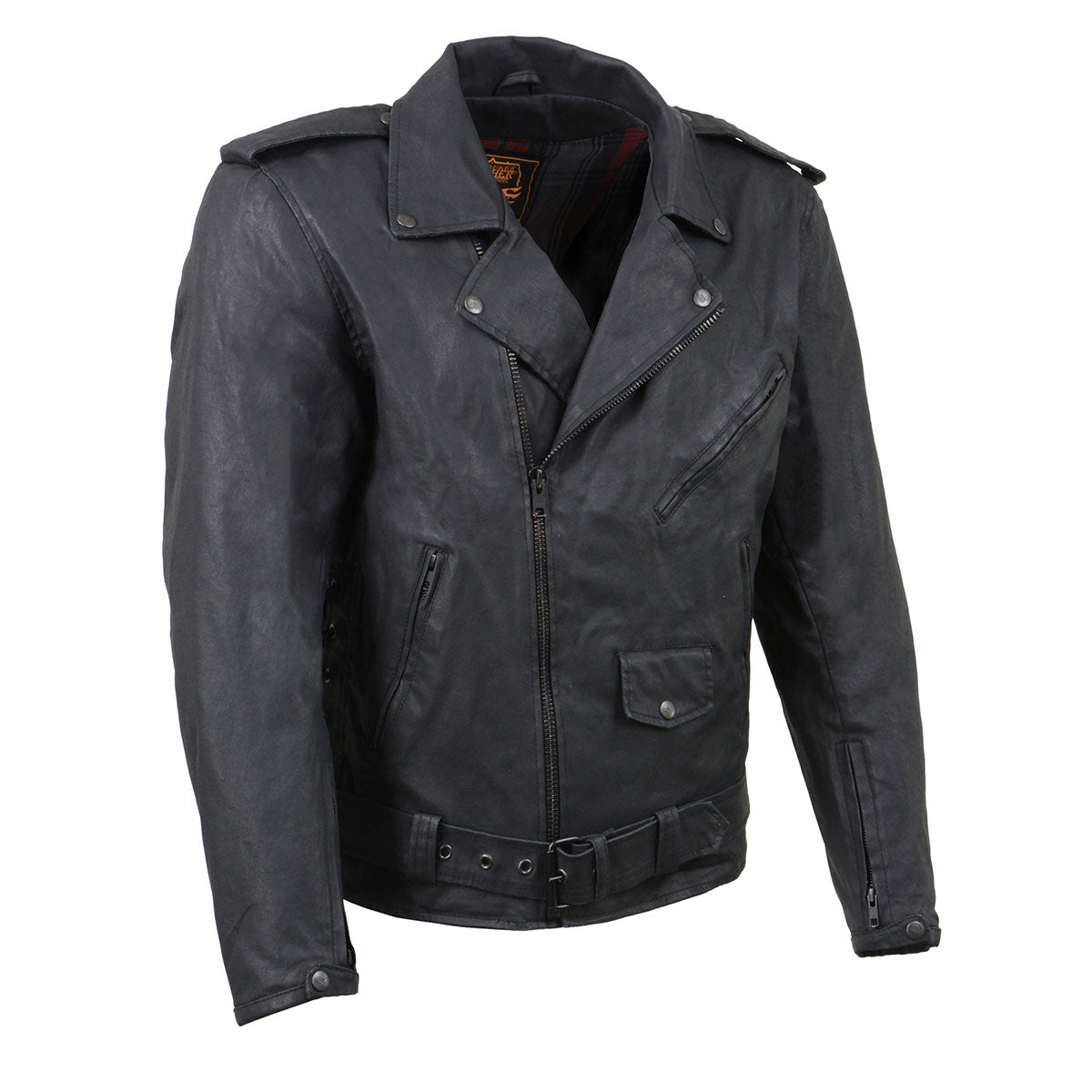 Milwaukee Leather Herren Biker-Hemd – Flanell, Grau, Mit CE-Protektoren & Kevlar-Verstärkung