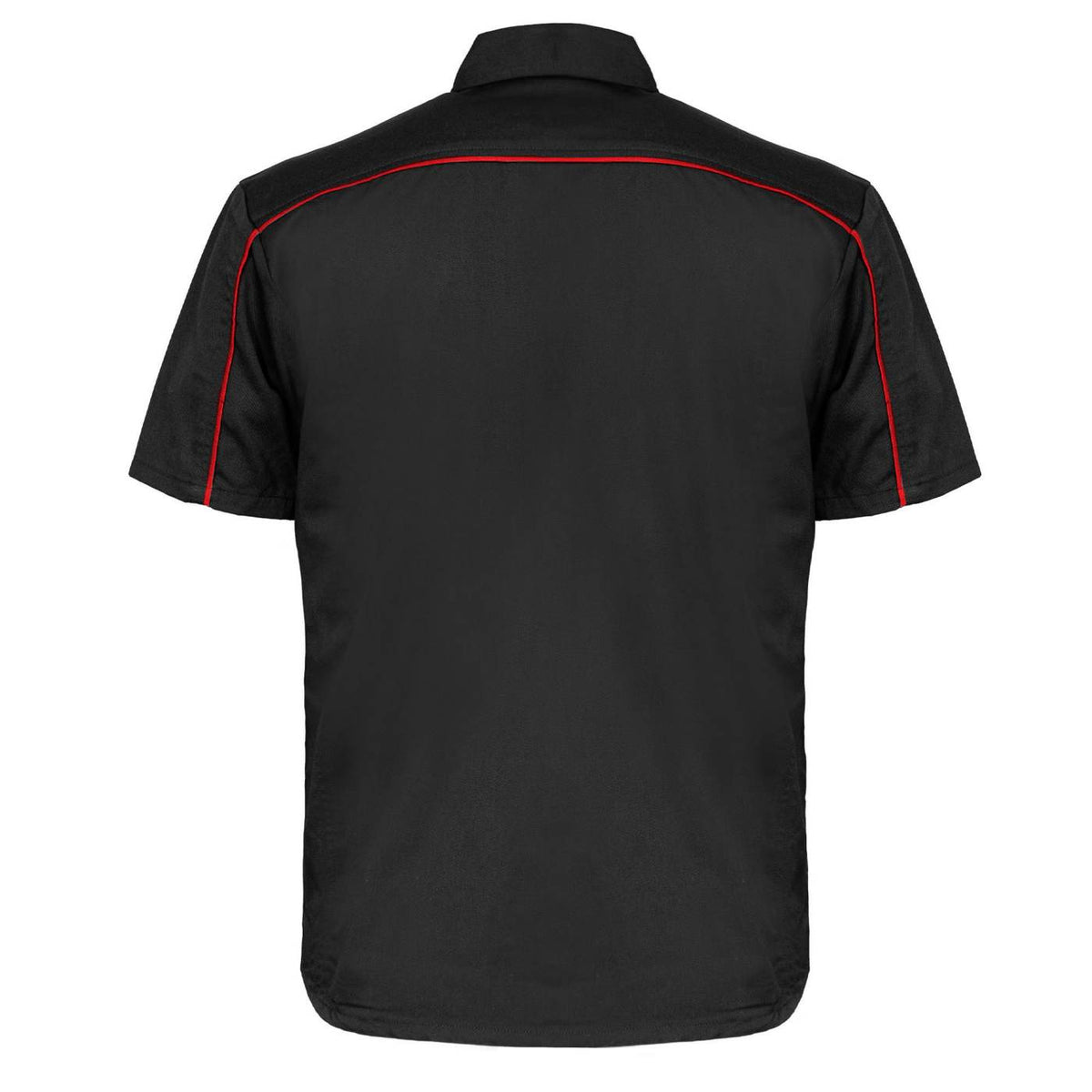 MMCC Men's Slipstream Black Red Poly-Blend Mechanic Shirt - MDM11691