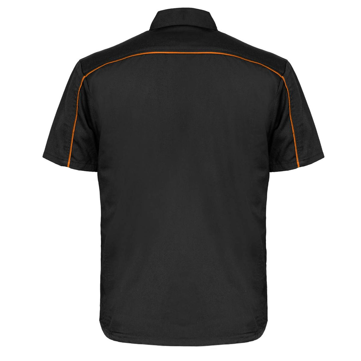 MMCC Men's Slipstream Black Orange Poly-Blend Mechanic Shirt - MDM11693