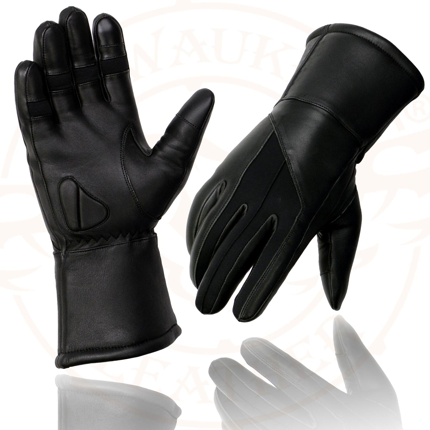 Milwaukee Leather MG7701 Women's Deer Skin Leather Insulated Gauntlet Gloves w/ i-Touch/Wiper Blade/Reflective Piping