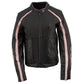 Milwaukee Leather ML1952 Women's Black and Pink Embroidered and Stud Design Scooter Jacket
