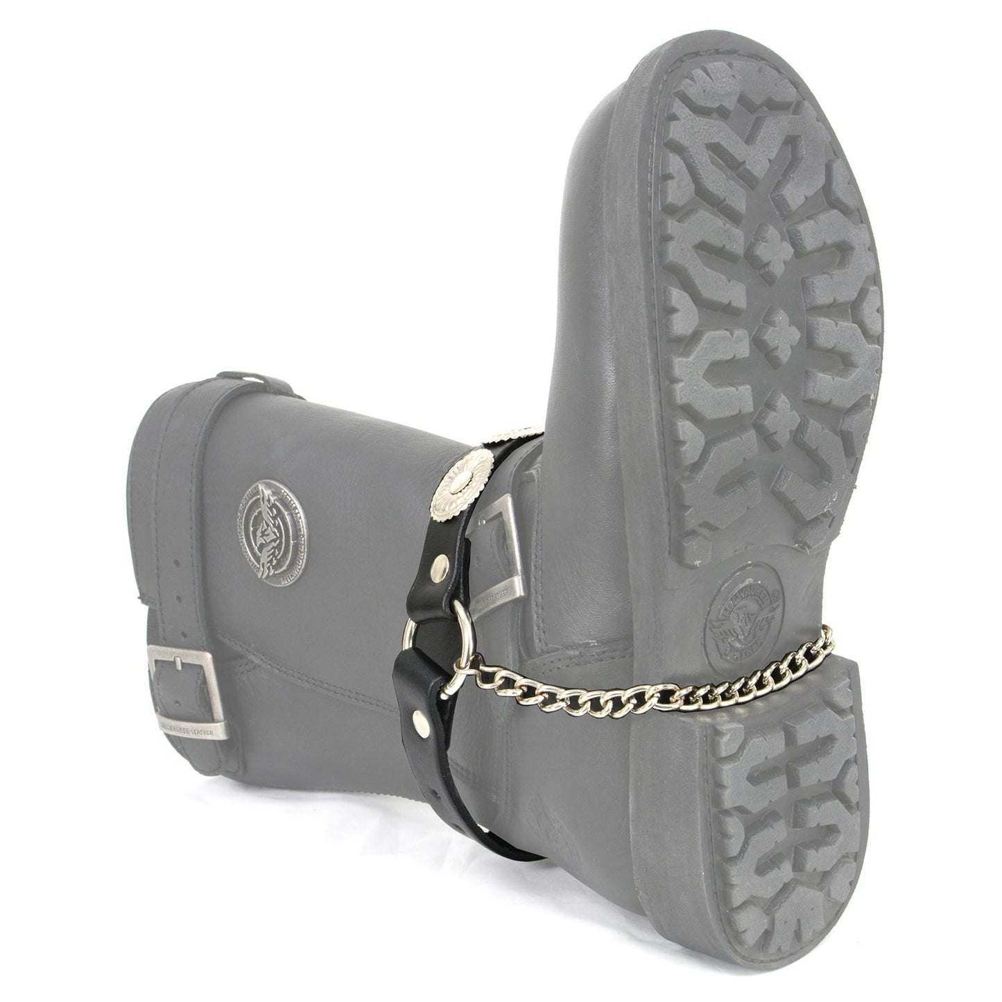 Milwaukee Leather Silver Vintage Concho Boot Chain with Adjustable Strap - MLA3008
