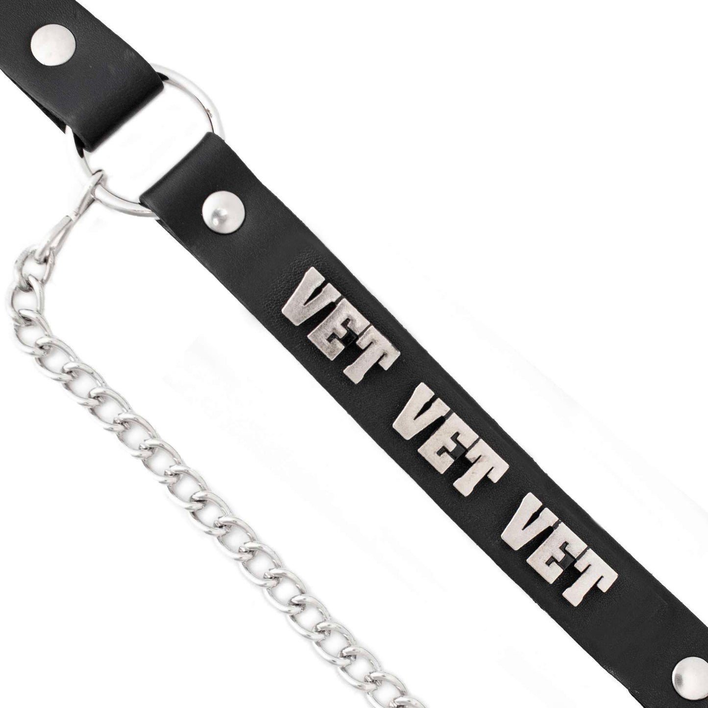 Milwaukee Leather Silver VET Emblem Boot Chain with Adjustable Strap - MLA3013