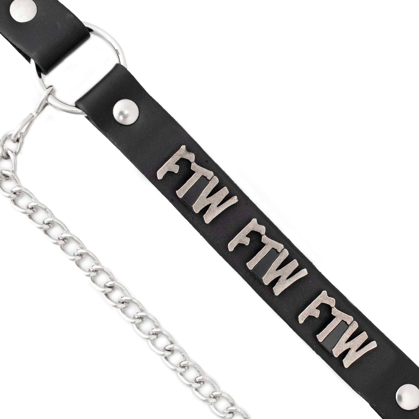 Milwaukee Leather Silver FTW Emblem Boot Chain with Adjustable Strap - MLA3015