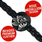 Milwaukee Leather Rose Medallion Vest Extender Genuine Leather Braided Strap 6.5" Extension MLA1065-Single