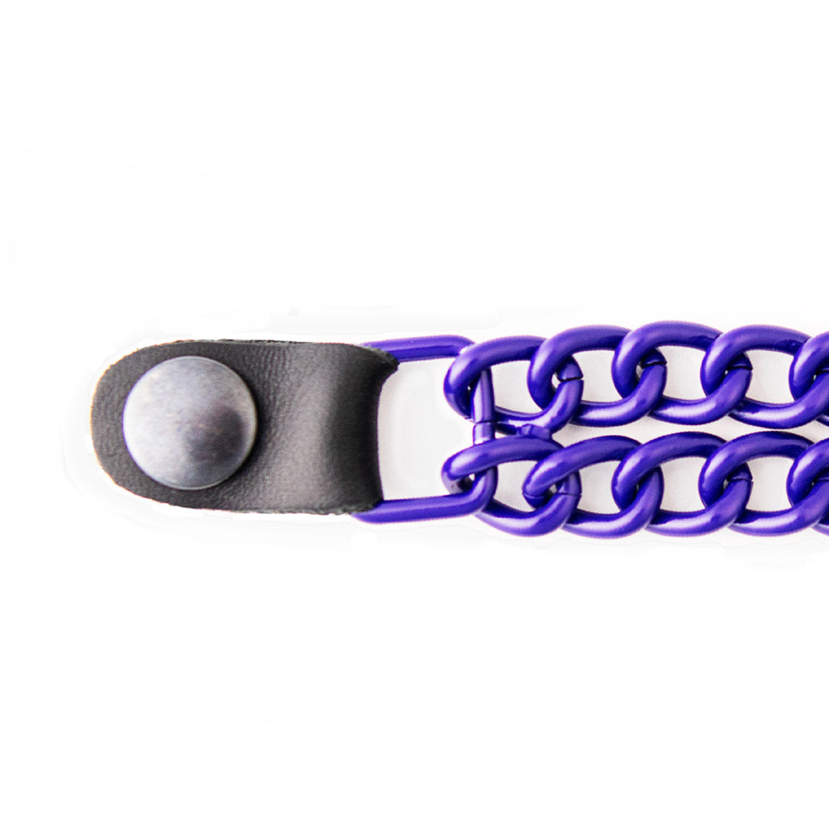 Milwaukee Leather MLA1090 Purple 4 Inch Single Vest Extender - Double Chrome Chains w/ Genuine Leather
