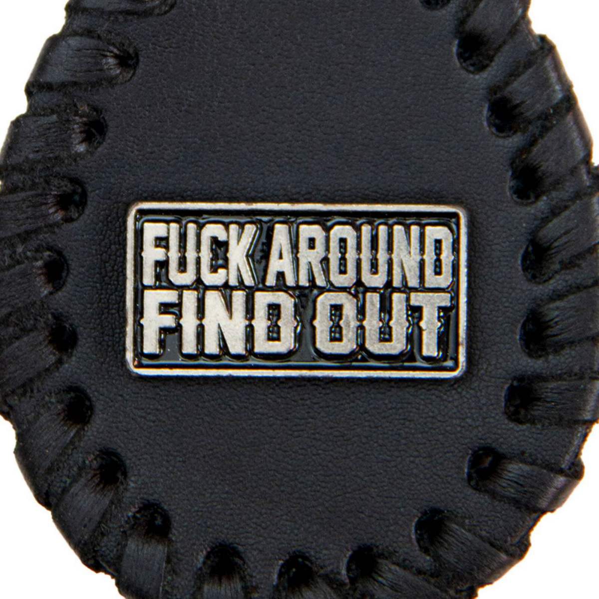 Milwaukee Leather Black F Around Find Out Pewter Emblem Key Chain - MLA9519