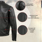 Milwaukee Leather USA MADE MLJKM5006 Men's Black 'Rumble' Premium Leather Motorcycle Jacket