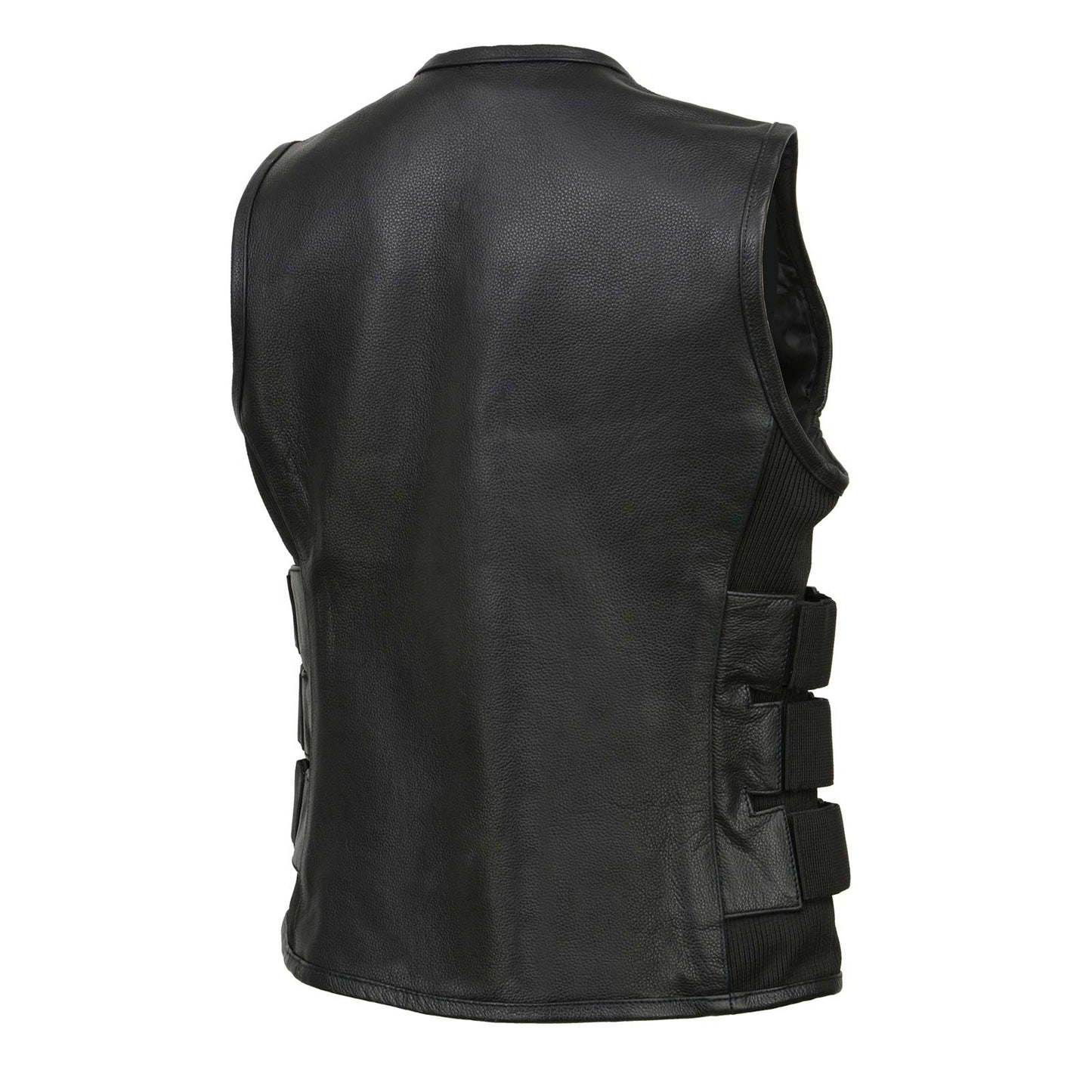 Milwaukee Leather MLL4501 Women's Tactical Swat Style Rider Leather Vest w/ Single Panel Back for Club Patches