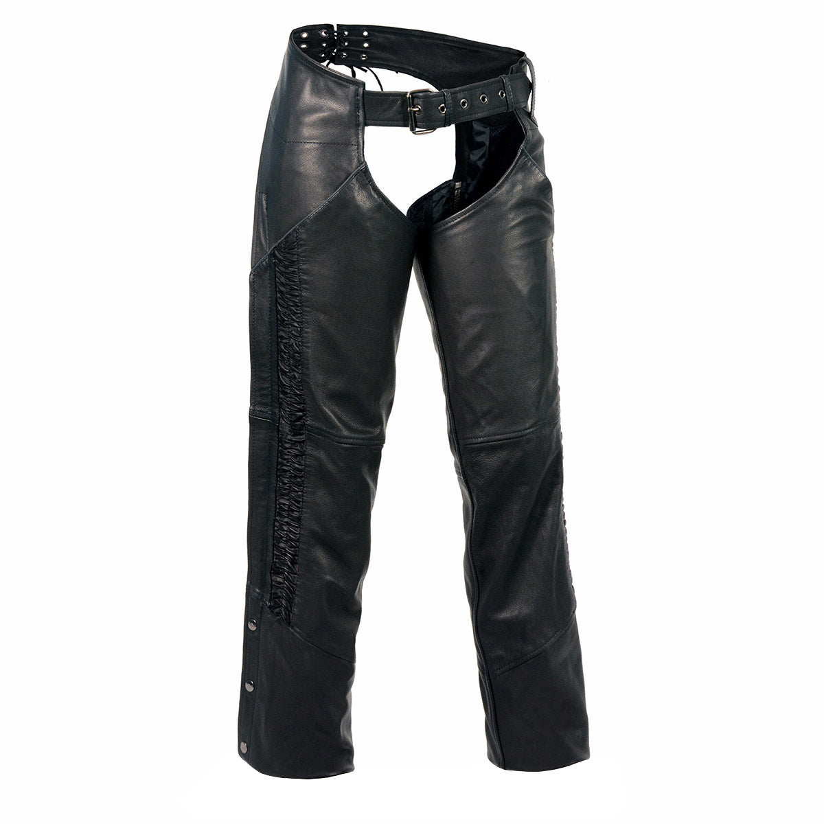 Jambières En Cuir Milwaukee Leather – Homme, Noir, Poches Cuissardes Zippées, Doublure Maille Respirante