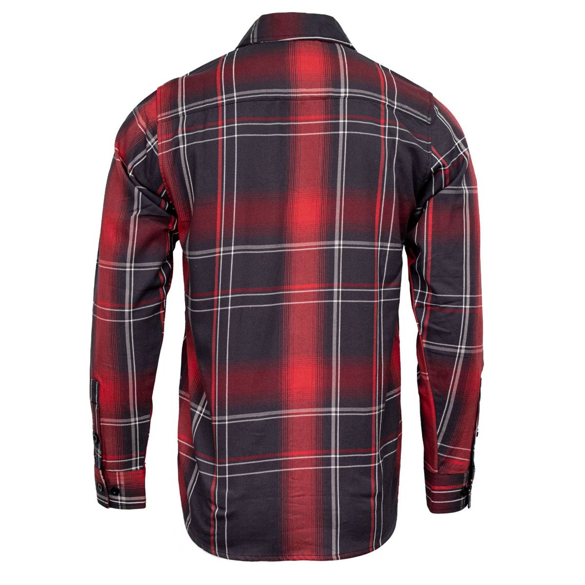 MMCC Scorpion Men's Red Black White Plaid Flannel Shirt - 100% Cotton Long Sleeve Button-Up - MMC11601