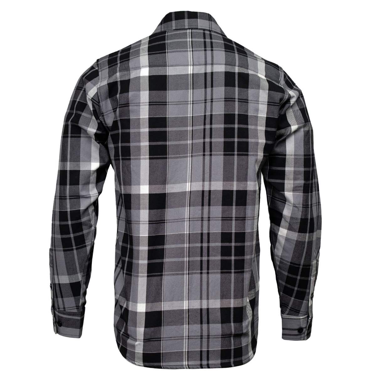 MMCC Men's Mastodon Gray Black White Cotton Long Sleeve Flannel Shirt - MMC11606