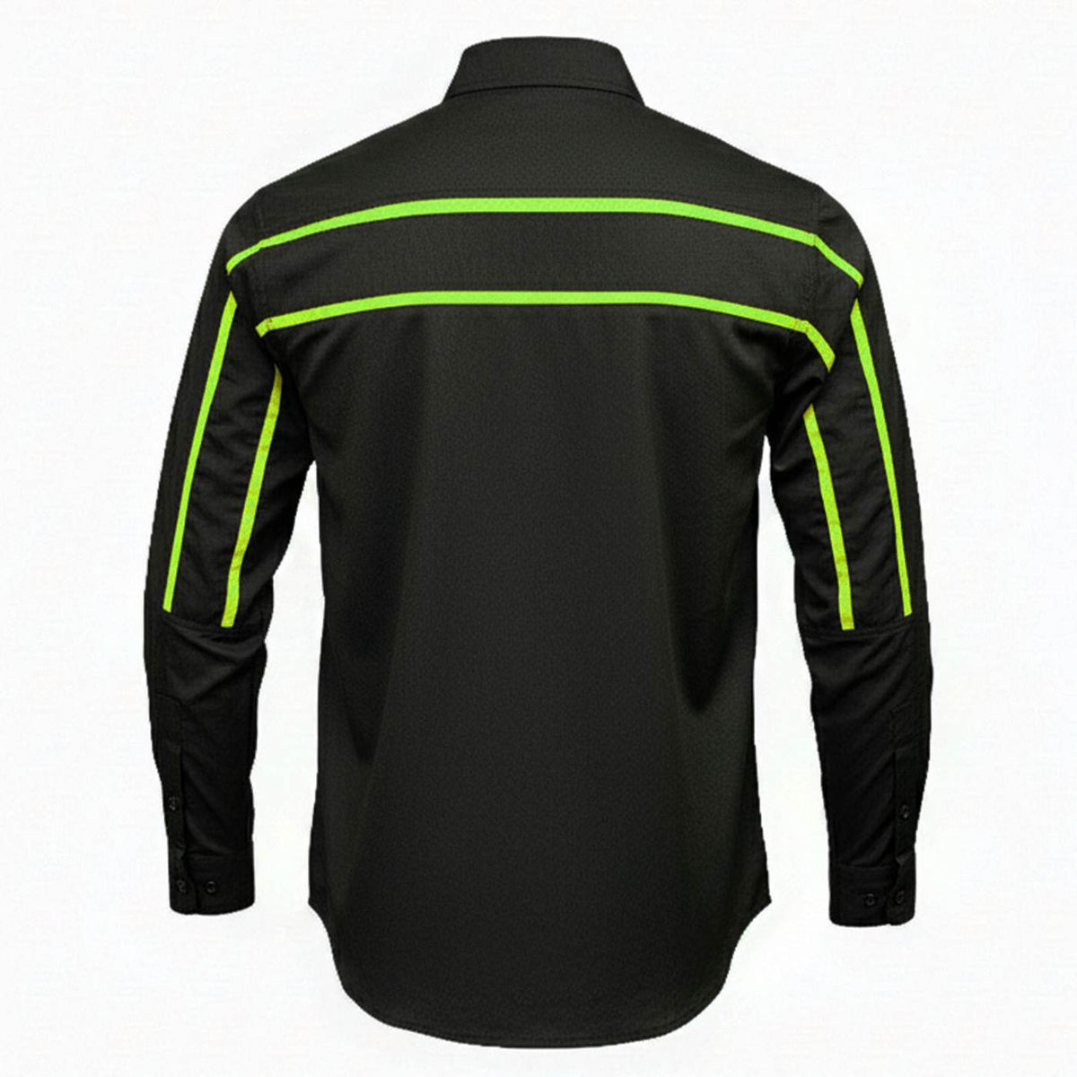 MMCC Men's Octane Black Green Poly-Blend Mechanic Shirt - MMC16004