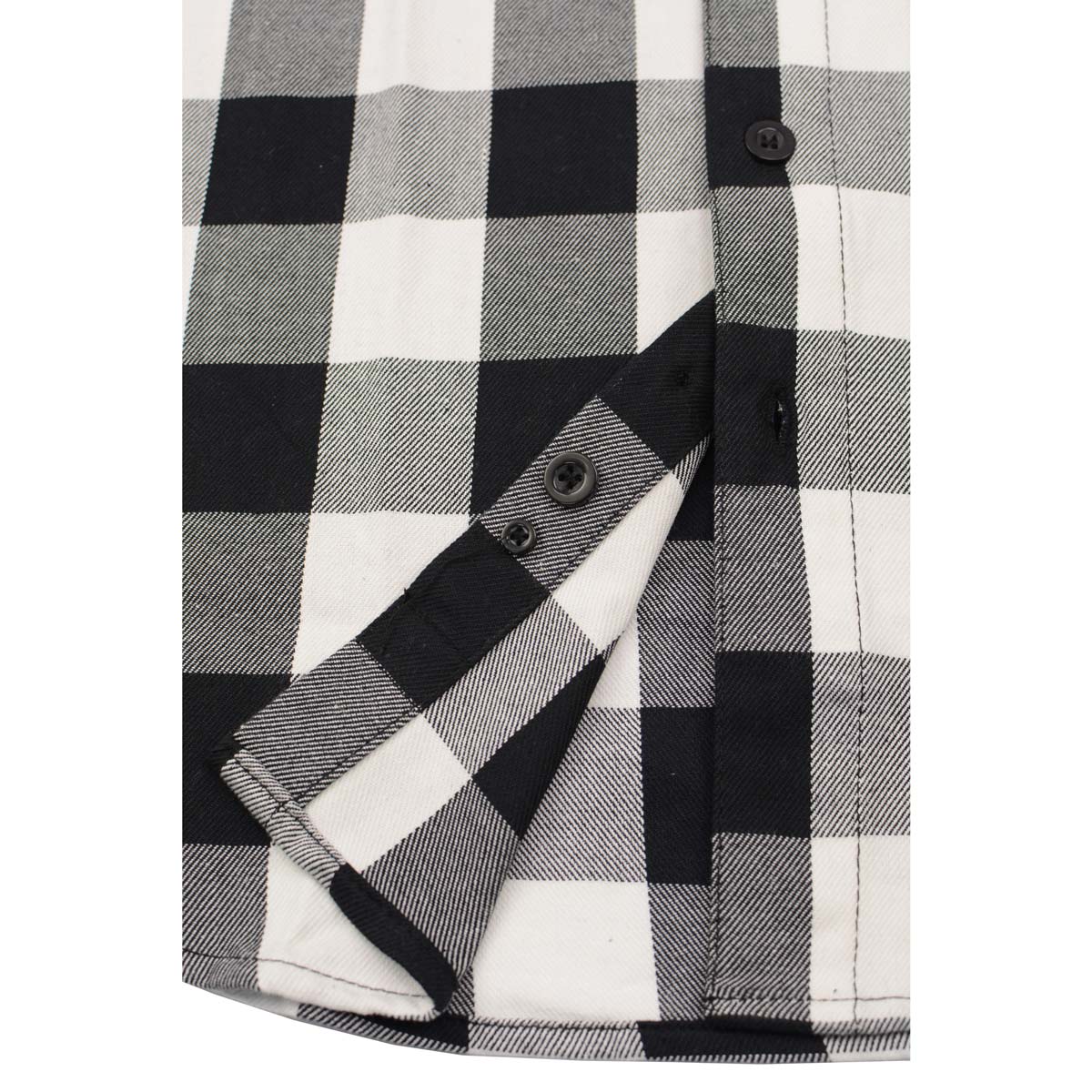 Milwaukee Leather MNG11633 Men's Flannel Plaid Shirt Black and White Long Sleeve Cotton Button Down Shirt