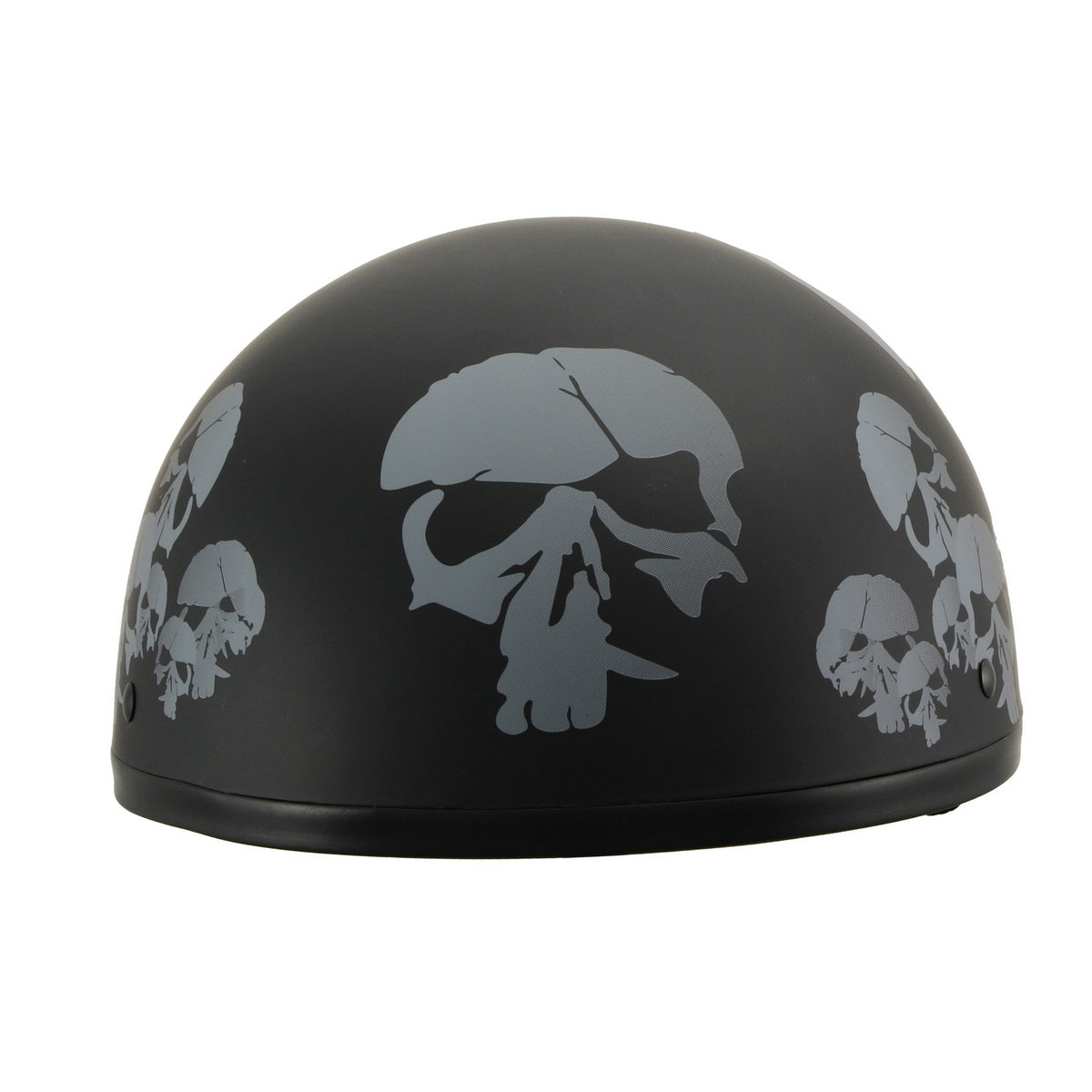 Milwaukee Helmets MPH9876N Novelty Punished Skulls Matte Black Half Helmet