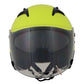 Milwaukee Helmets MPH9823DOT 'Shift' Open Face 3/4 Neon Yellow Helmet for Men and Women Biker with Drop Down Tinted Visor