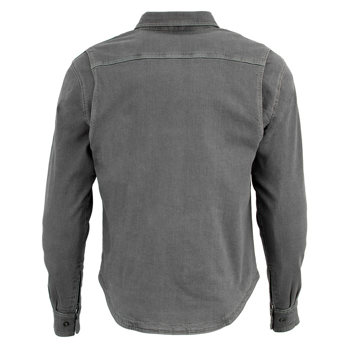 Milwaukee Leather MPM1621 Men's Grey CE Armored Long Sleeve Motorcycle Riders Shirt w/ Reinforced w/ Aramid Fibers