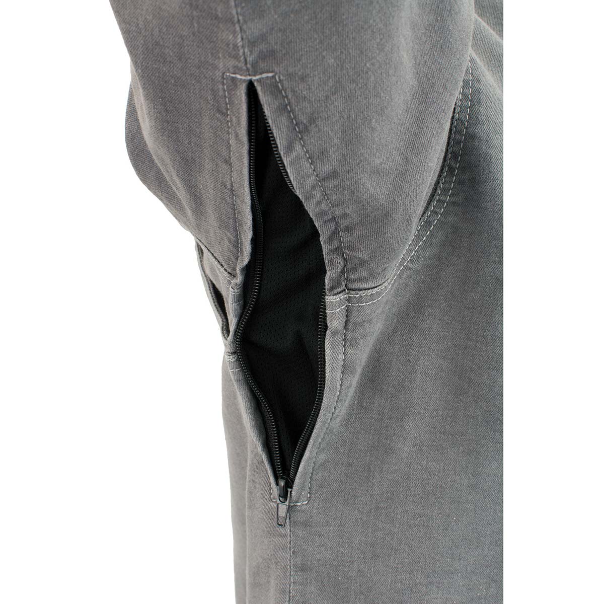 Milwaukee Leather MPM1621 Men's Grey CE Armored Long Sleeve Motorcycle Riders Shirt w/ Reinforced w/ Aramid Fibers