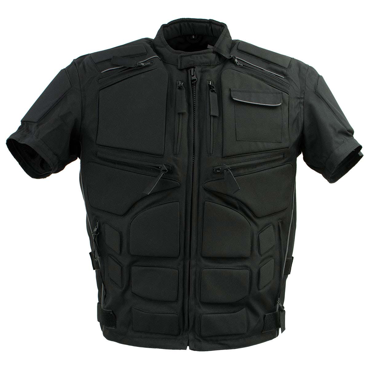 Milwaukee Leather Men's Morph Black/Grey Textile Motorcycle Jacket w/ CE Armor, Removable Sleeves - MPM17026