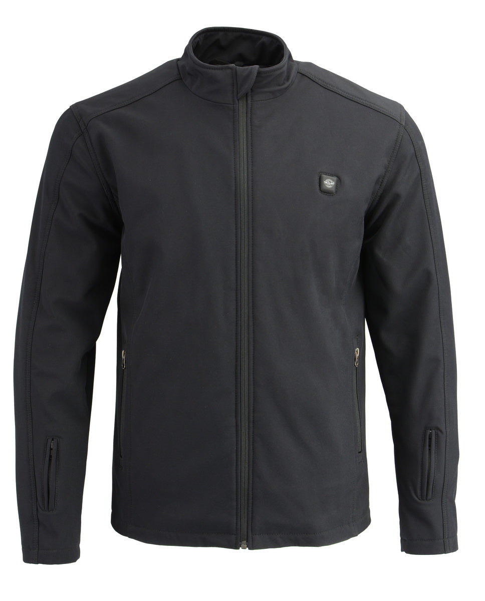 Nexgen Heat MPM1762SET Men’s Soft Shell Heated jacket - Black Standup Collar Jacket for Winter Cold Weather