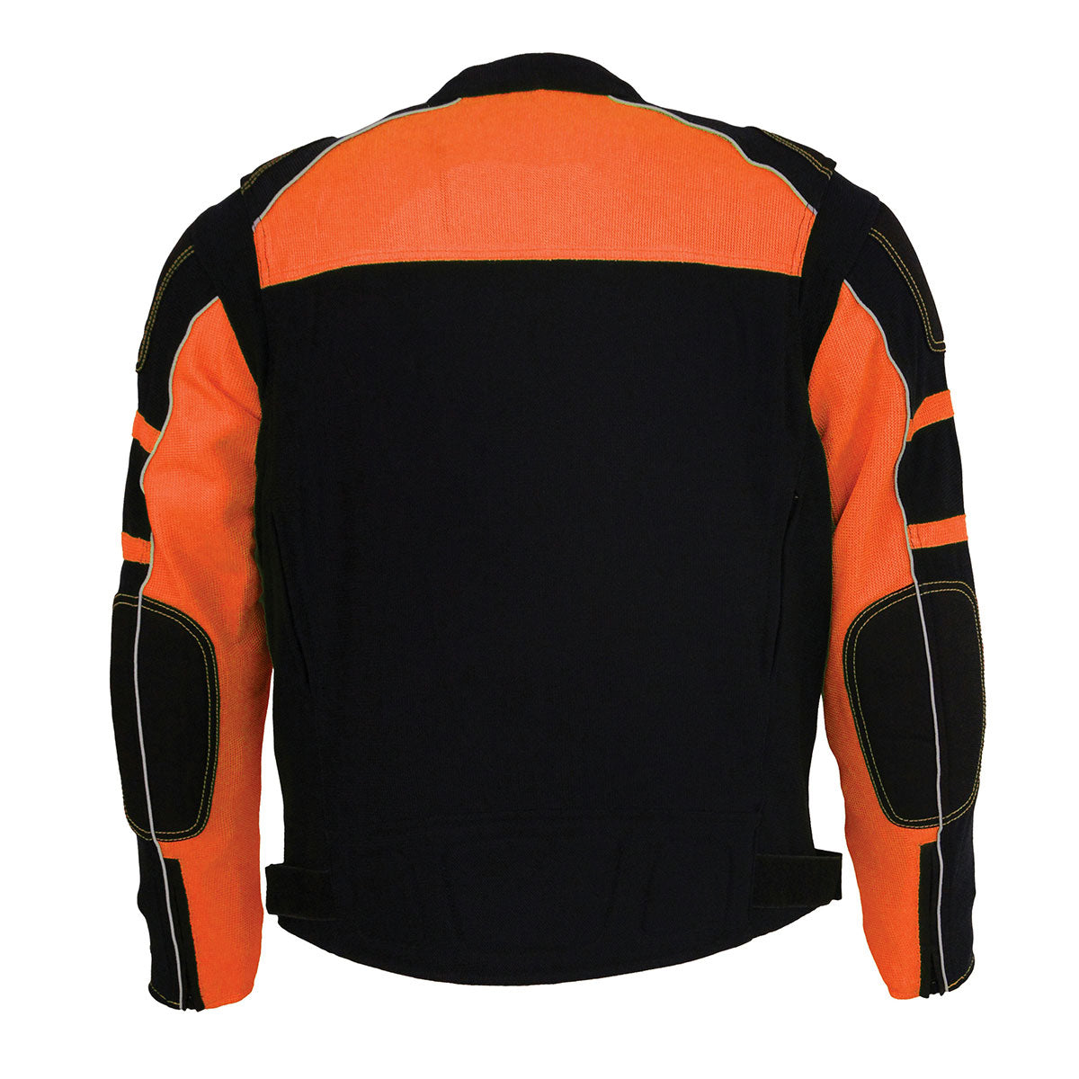 Milwaukee Leather Men's Black and Orange CE Armored All Season Textile Motorcycle Riding Jacket - MPM1791