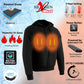Nexgen Heat MPM1714SET Men's Black Heated Hoodies - Front Zipper Textile Heated Jacket for Winter w/Battery Pack