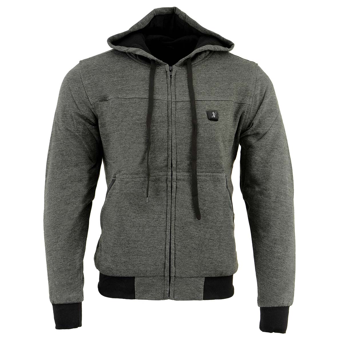Nexgen Heat Men’s Heated Sweatshirt Hoodie – Grey Cold-Weather Gear for Riding & Outdoor NXM1713SET